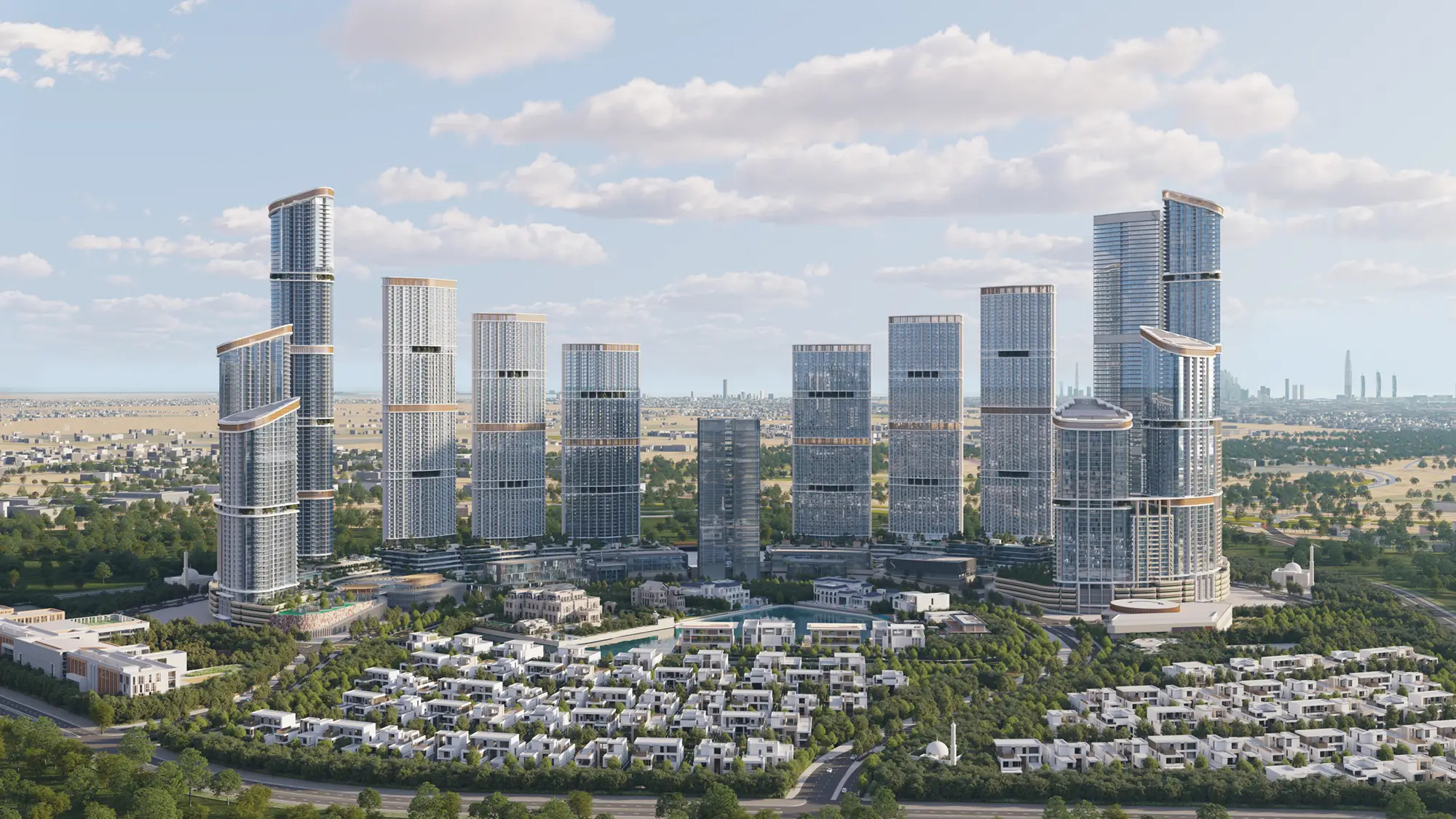 The Ridge Sobha Hartland II Dubai — forest-themed architecture townhouses